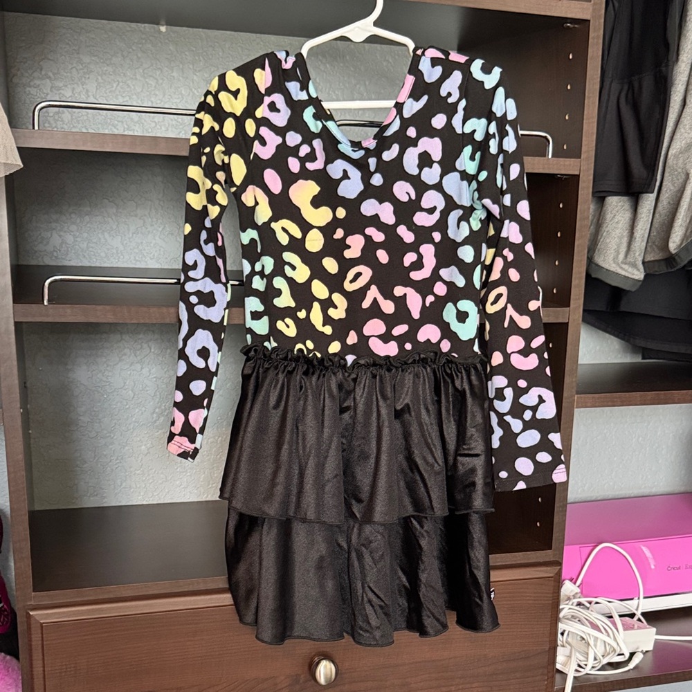 Pastel Leopard Print Kids Dress